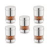 Human Hydro Stainless Steel Storage Containers Set of 5 (500ml Each)
