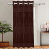 Kuber Industries Door Curtains Premium for Bedroom Sheer Curtain with 8 Rings SY15ZZ Brown