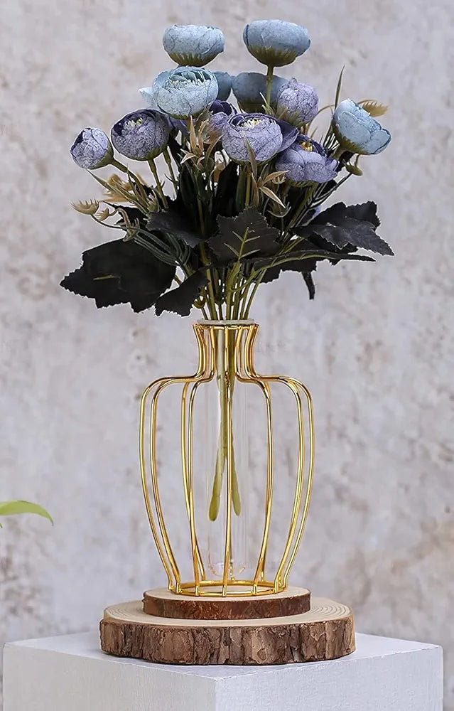 2 Pcs Artificial Rose Flower Sticks Dark Blue