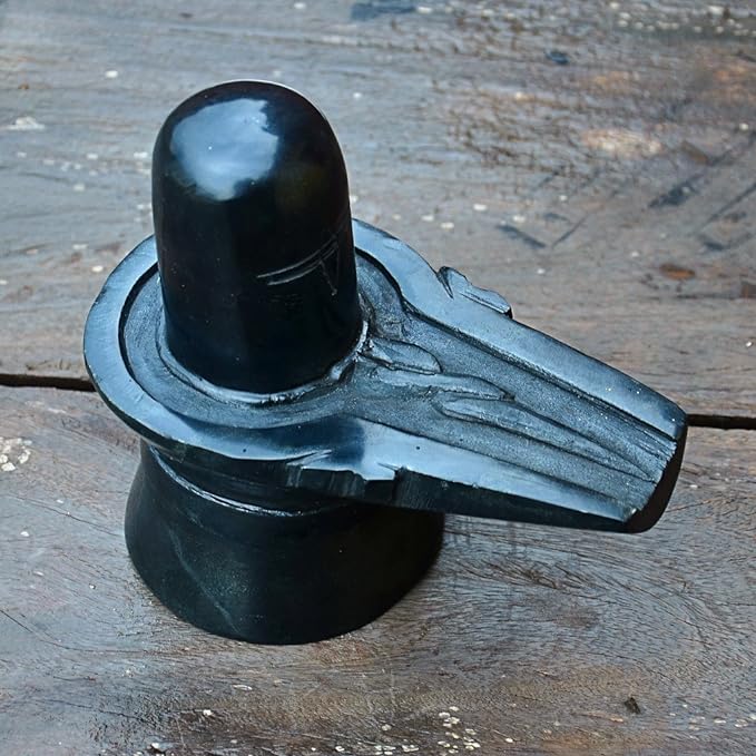 StonKraft Black Marble Shiva Lingam Shiv Ling Mahadev Idol Murti Military Statue Moorti