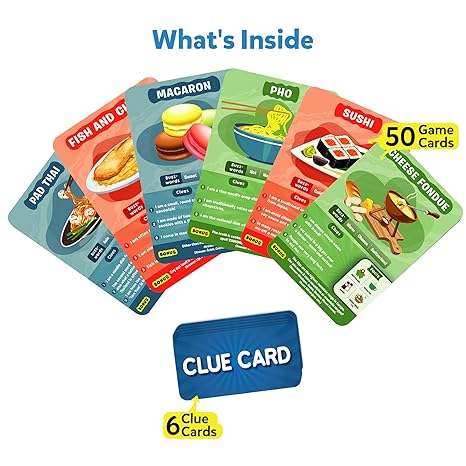 Skillmatics Card Game Guess in 10 Foods Around The World Educational Travel Toys