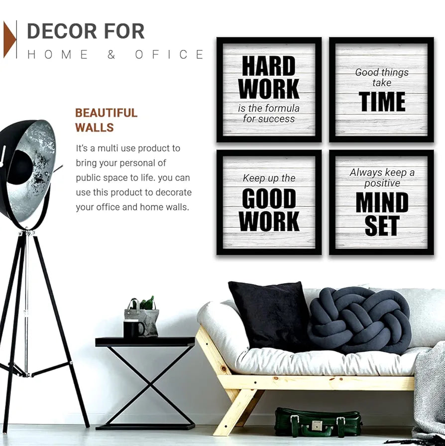 Kotart Wood Hard Work is Formula Frames For Wall Decor Motivational Wall Poster With Frame