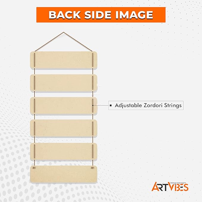 Artvibes Decorative Wall Hanging Wooden Art Decoration Item | Quotes Decor Item | Mdf Wall Decoration | Set of 6