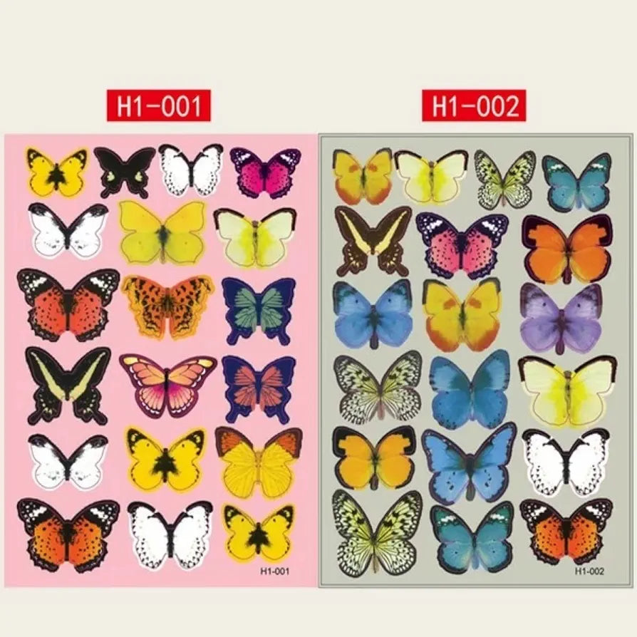 Jaamso Royals Multicolour 3d Butterflies Stickers for Wall 30CM X 21CM Set of 2