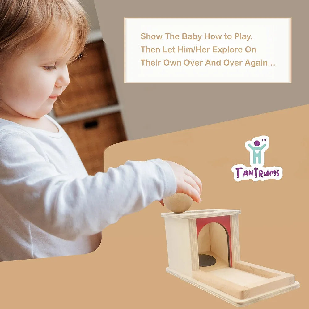 Tantrums Montessori Object Permanence Box with Tray and Ball Montessori Toys for Infant 6-12 Month 1 Year Old Toddlers | Early Childhood Development Learning Toys for Motor Skill Development