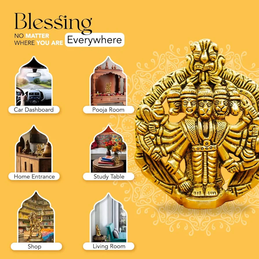 Ekhasa Pure Brass Panchmukhi Hanuman