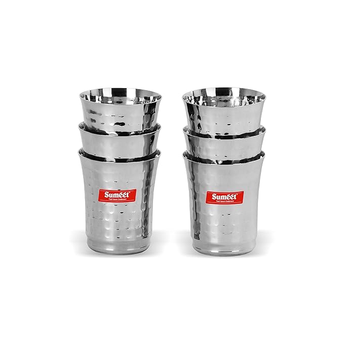 Sumeet Stainless Steel Glass 6 Pieces 300 ml