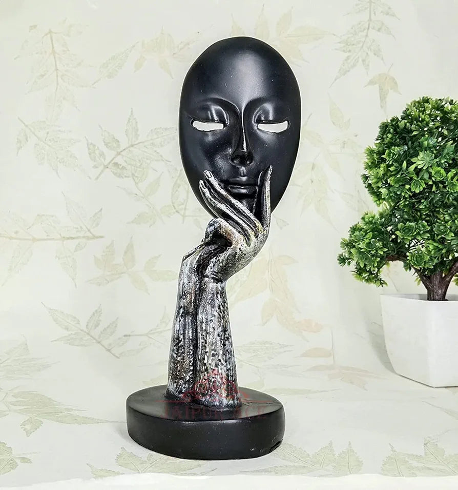 Jaipur Ace Lady Face Fantasy Statue Sculptures Showpieces Black Face Lady