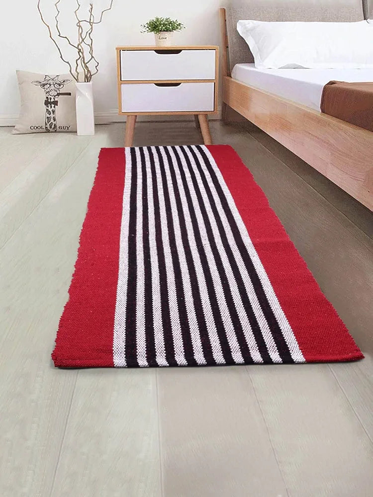 Saral Home Stripe Designer Soft Cotton Durable & Washable Multipurpose Runner