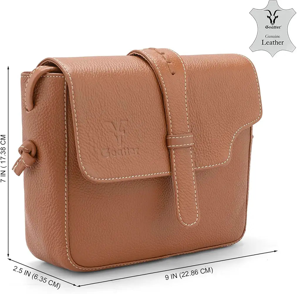 Goatter Genuine Leather Sling Cross-Body Bag For Girls And Women's