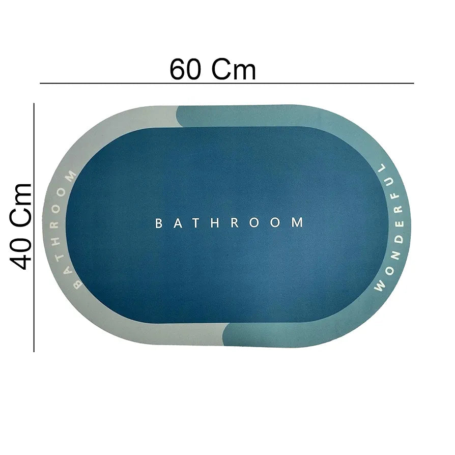 Status Contract Blue Bathroom Water Absorbing Mat Colour Blue