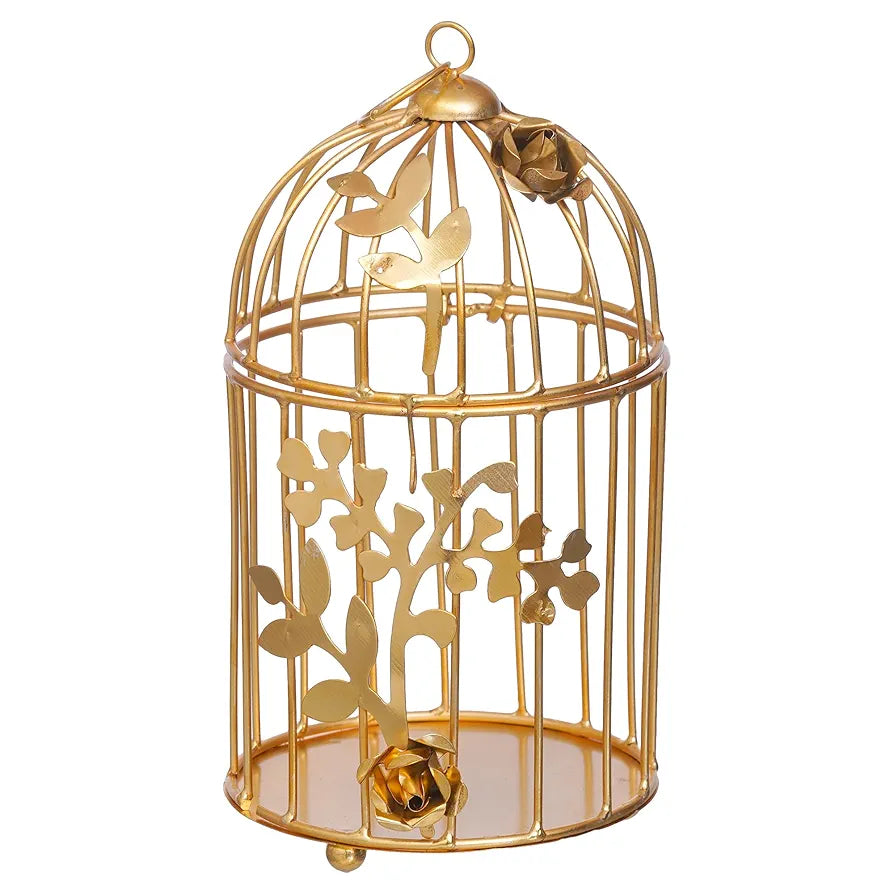 Webelkart Gold Plated Colour tealight Candle Holder with Flower Vine- Diwali Candle Holder