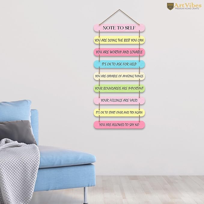 Artvibes Self Motivation Quotes Mdf Wooden Wall Hanging for Home Livingroom Art Items