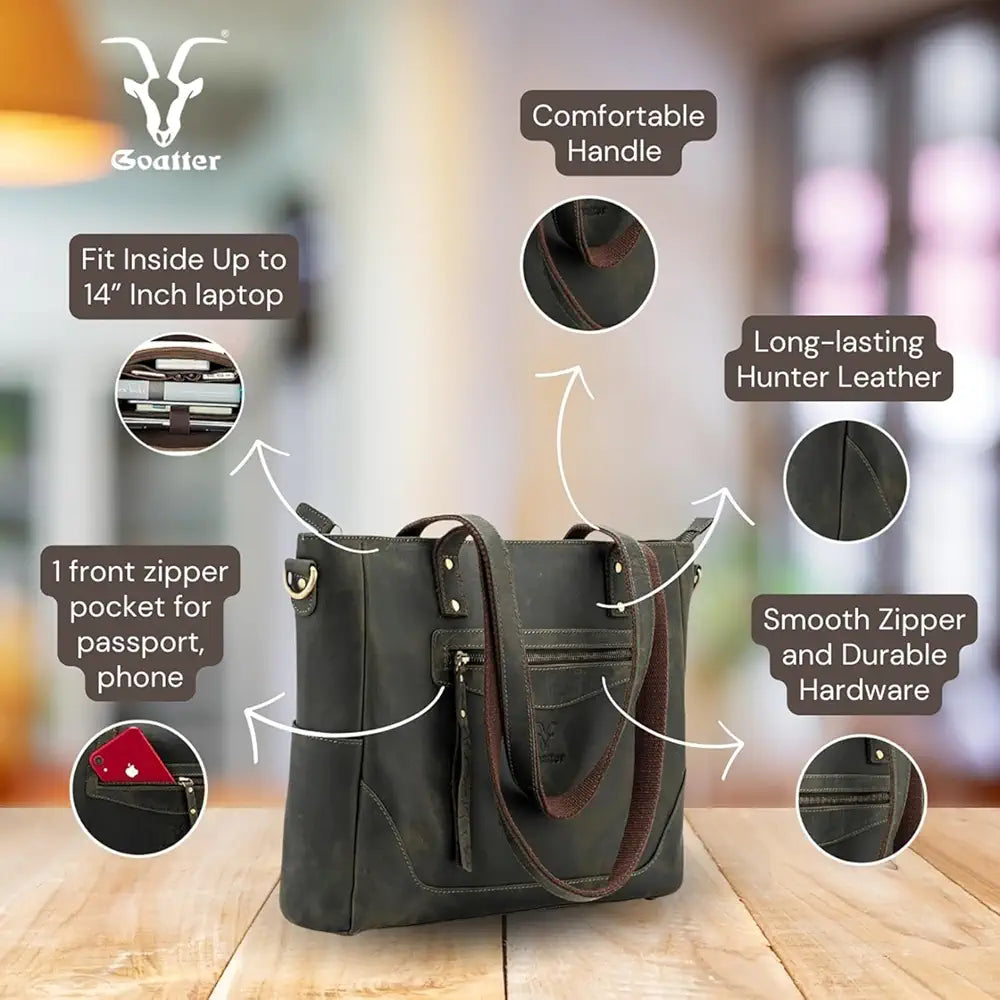 Goatter Genuine Leather Office And Daily Travel Use Shoulder Bag For Women's,