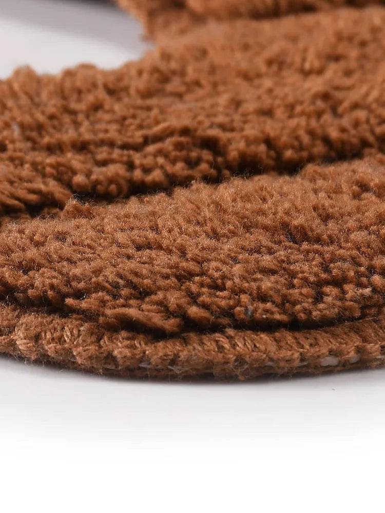 Saral Home Cotton Anti Slip Bathmat Set with Contour Colour Brown