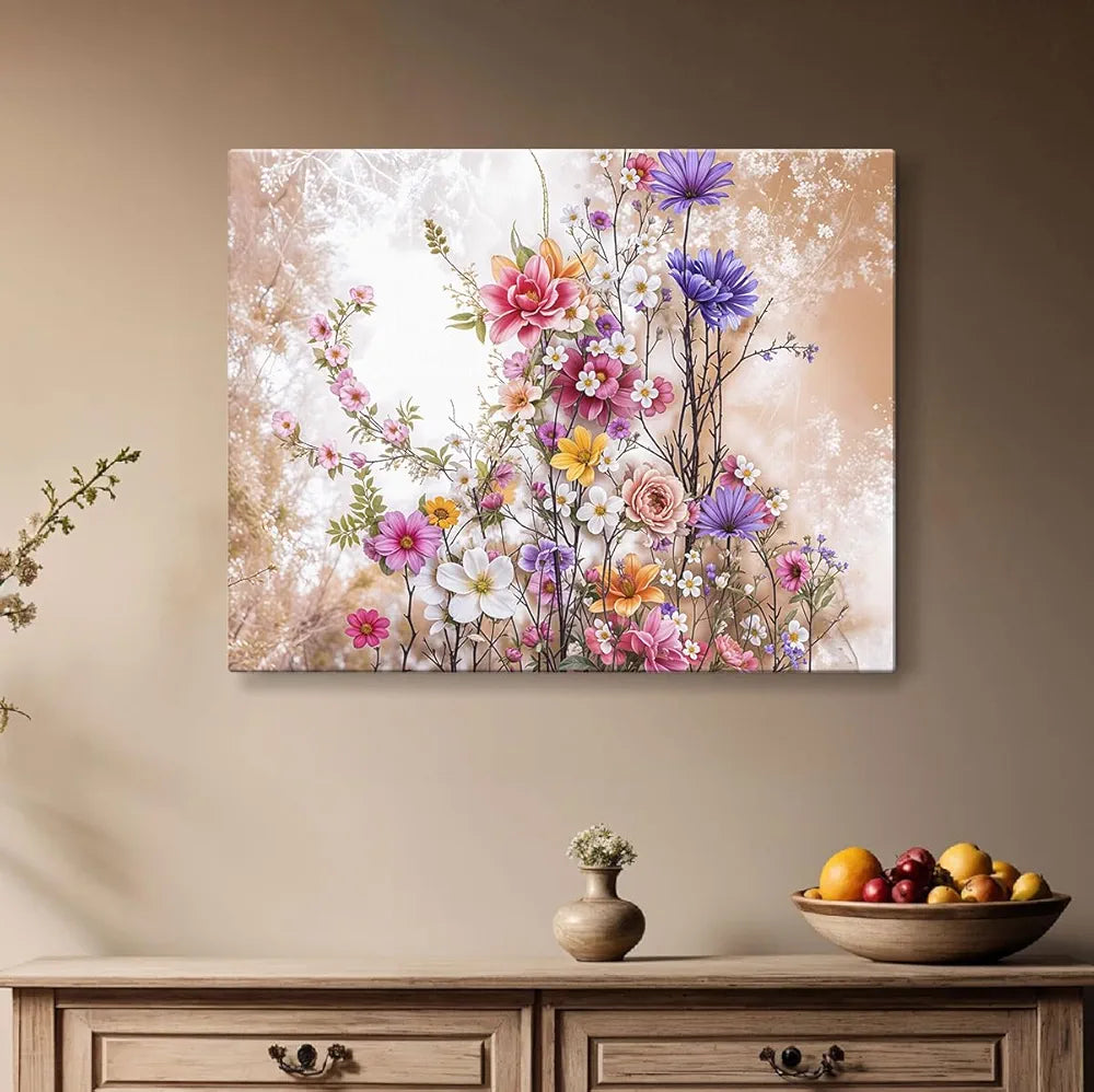ArtX Canvas Floral Paintings for Living Room Big Size Scenery Flowers Painting