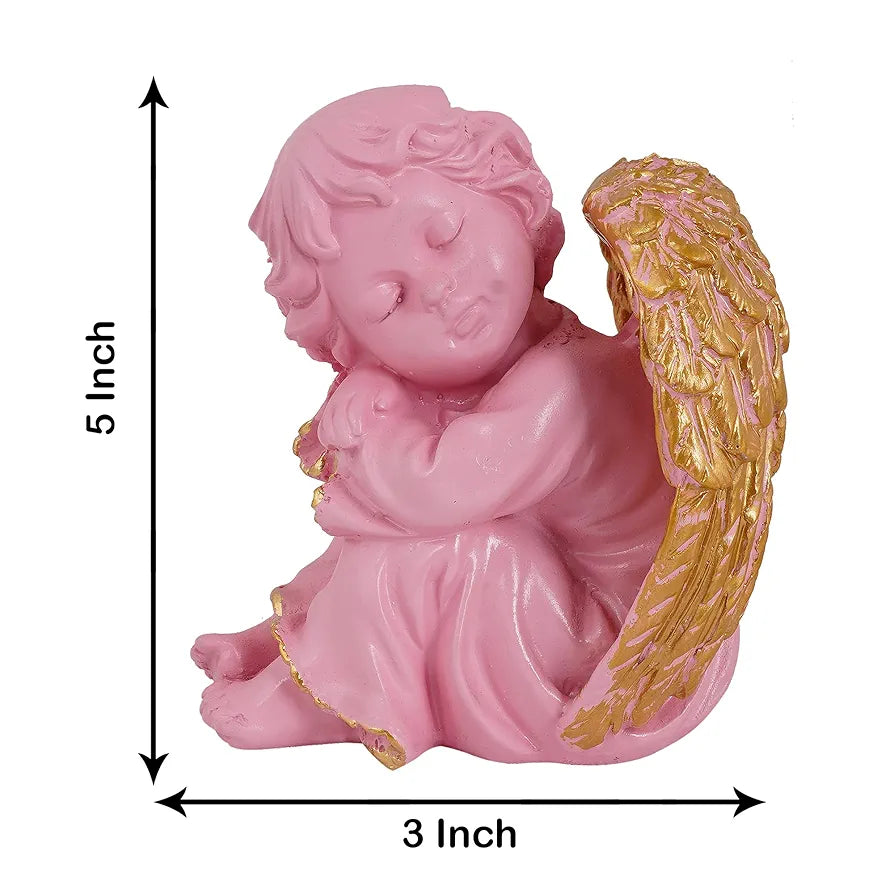 Zart Angel Girl Right Gold Wing Statue for Home Decor