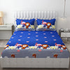 Fresh From Loom Bed Sheet Cartoon Printed Double Bedsheets King Size for Kids with 2 Pillow Cover 144 TC Animal-Blue