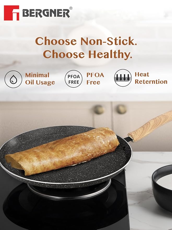 Bergner Earth Black Non-stick 30 Cm Dosa Tawa