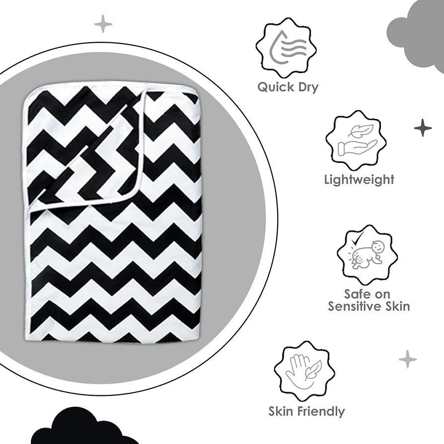 Divine Casa 120 GSM Microfiber Single Kids Dohar Soft & Lightweight Throw Blanket Zig-Zag Pattern Colour Anthracite
