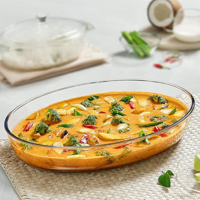 Borosil Glass Baking Dish | 3L | Transparent