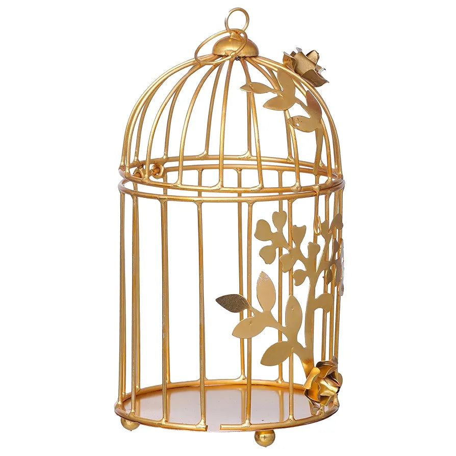 Webelkart Gold Plated Colour tealight Candle Holder with Flower Vine- Diwali Candle Holder