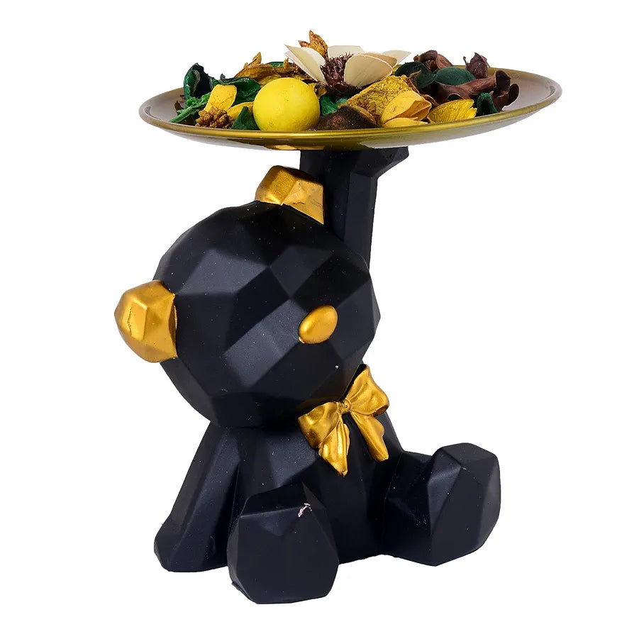 Zart Resin Cool Black Dog Sitt Showpiece For Home Shelves Decor Item