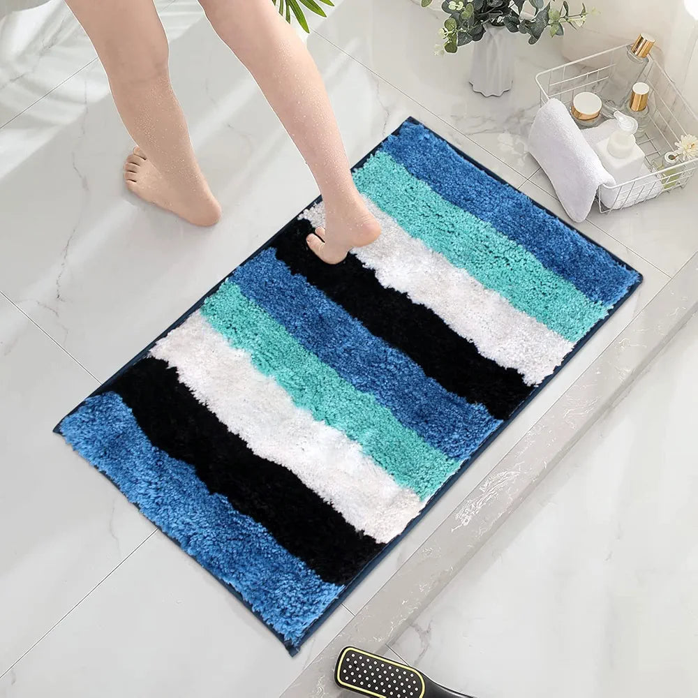 Luxe Home Jericho Doormat 2500 GSM Super Soft Microfiber, Anti-Skid Mat Colour Ocean 40x60 cm (Pack of 2)