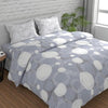 Huesland by Ahmedabad Cotton 144 TC King Size Bedsheet Cotton with 2 Pillow Covers | Sphere | Grey & Off White