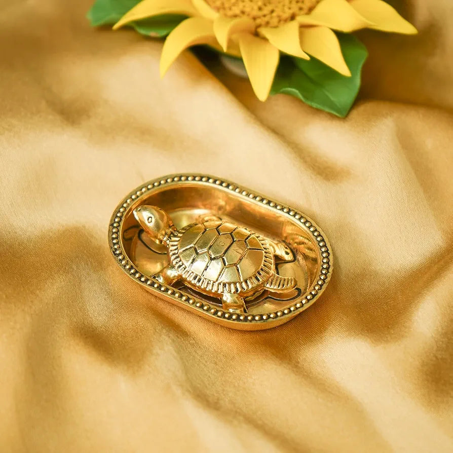 Ekhasa Pure Brass Tortoise Vastu with Brass Plate EKIDBR-01TOP2-GL