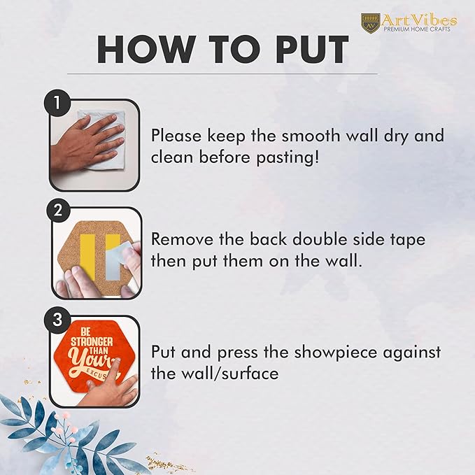 Artvibes Decorative Modern Wooden Wall Hanging Decoration for Home | Quotes Decor Item | Pack of 13 Pieces