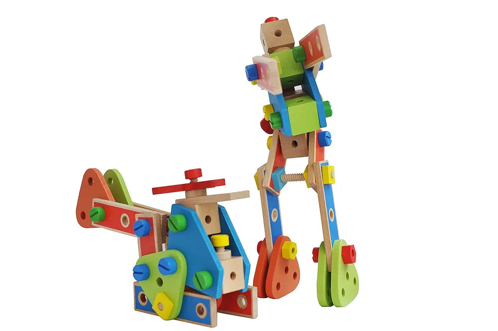 trinkets & more ® - nut construction assembling set | model building blocks toy | diy mechanical kit | stem learning kids 4 years + - Multi color