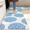 Ishro Home Velvet Premium Kitchen Mats For Floor Kitchen Runner 2 Pcs Set Colour Breeze Blue