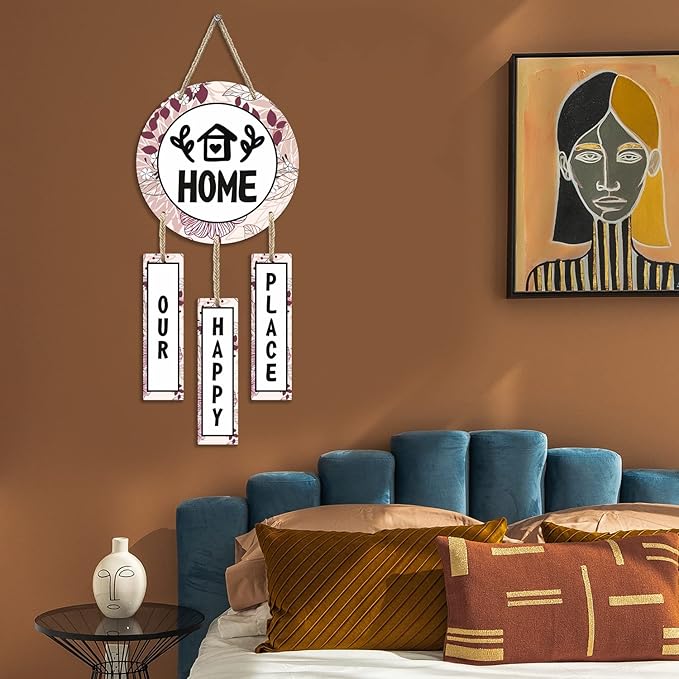 Sehaz Artworks Wooden Wall Hangings for Home Decoration Room Decor Wall Our Happy Place