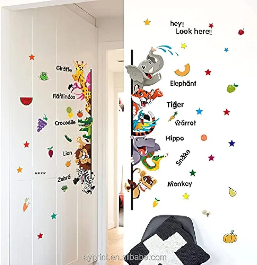 Jaamso Royals Multicolor Cartoon Animals Wall Sticker Waterproof and Removable Cartoon Animals Wall Sticker