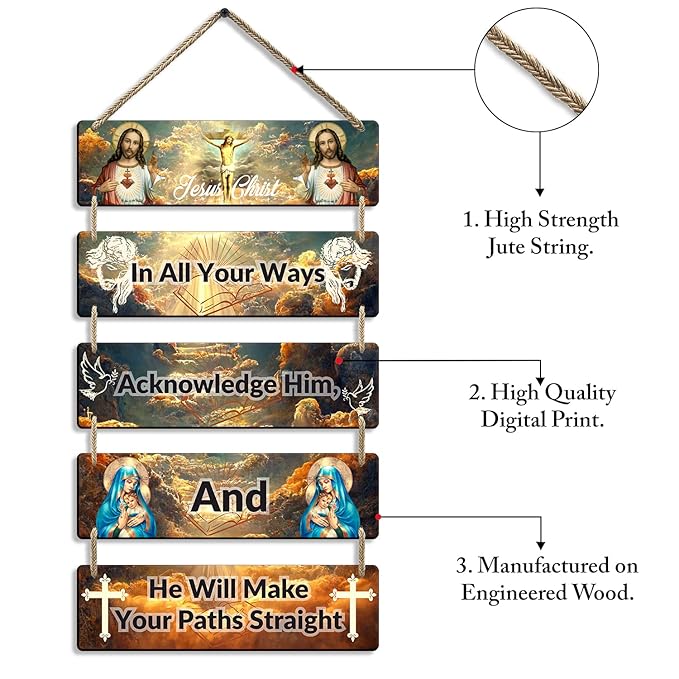 Sehaz Artworks Jesus Wooden Wall Hangings for Home Decoration Home Decor Items - 5-0012