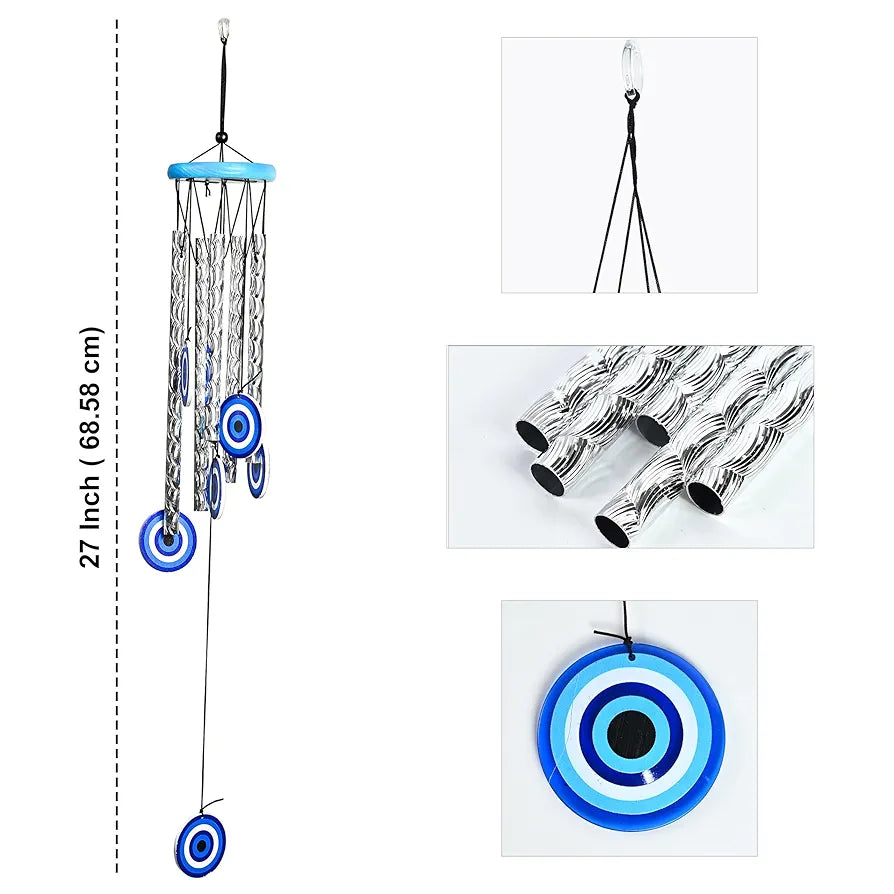 Zaicus 27-Inch Turkish Evil Eye Wind Chimes Wind Chime-013