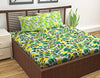Divine Casa 144 TC Super Soft Cotton Bedsheet for Double Bed  144 Thread Count Floral Colour Green & Yellow