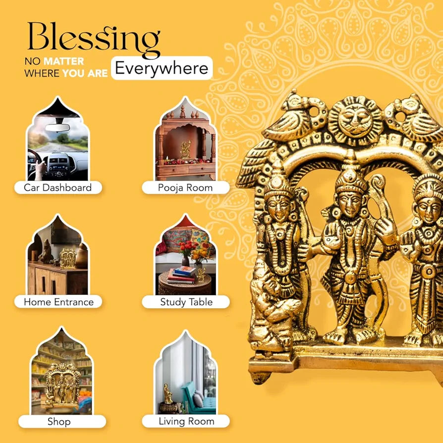 Ekhasa Pure Brass Ram Darbar Murti Ram Darbar Statue Ram Sita Laxman Hanuman Idol