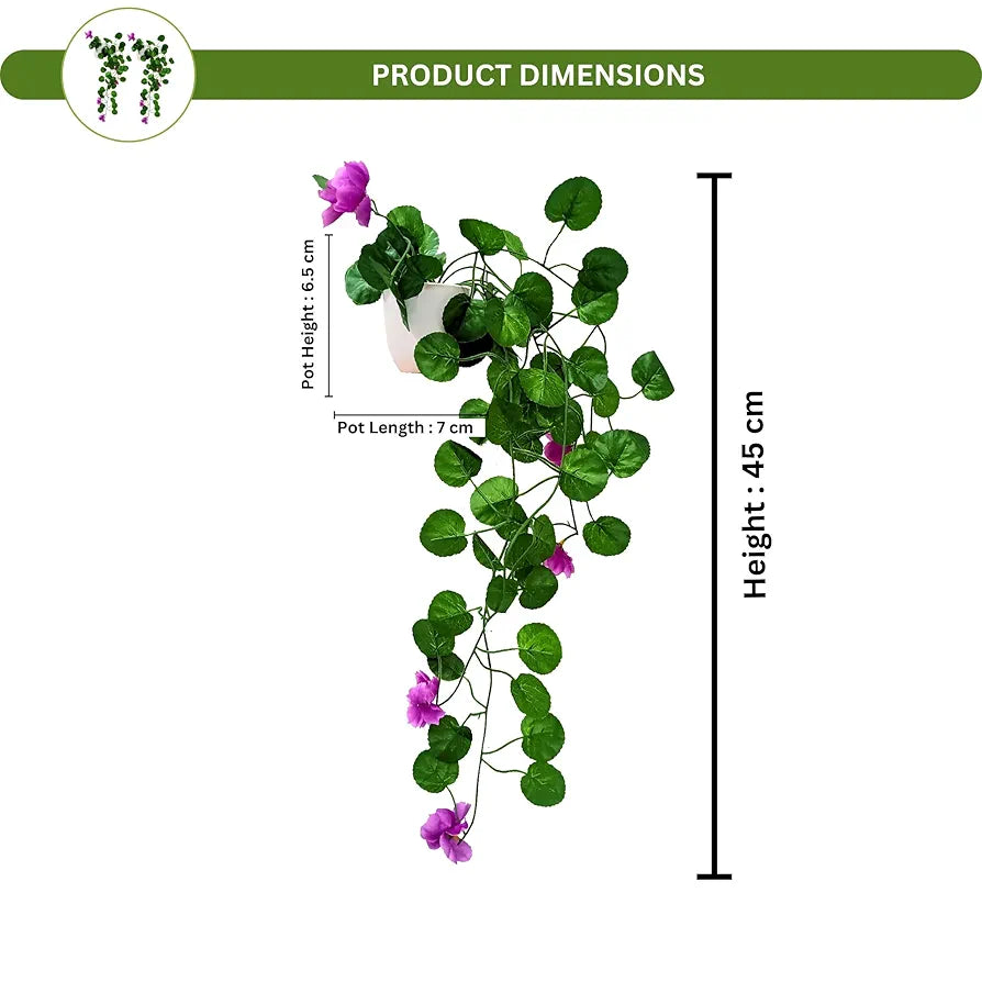 Artificial Flower Vine Plants Falling With Small Size Pot-Natural Touch & Feel Pack Of 2 DESIGN-05
