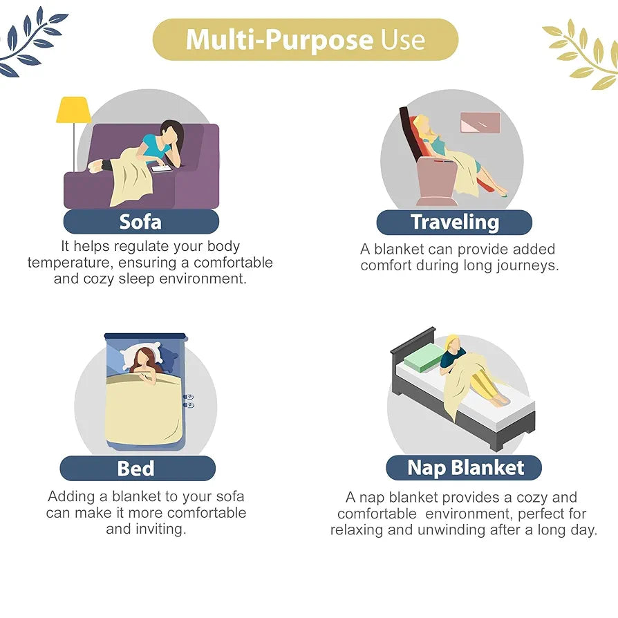 Divine Casa 100% Cotton Single Bed Dohar Ultra-Soft AC Blanket Lightweight & Reversible Summer Quilt Colour Lemon Drop Yellow