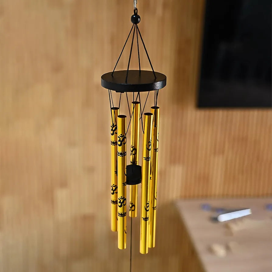 Wind Chimes Hanging Bells for Positive Energy Gold 5-Pipe Wind Chime -009