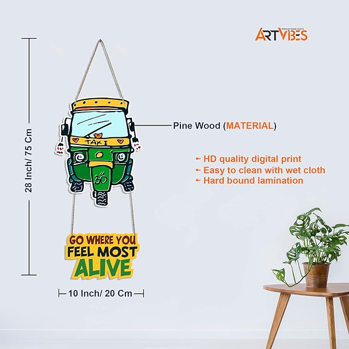 Artvibes Auto Printed Wooden Wall Hanging With Quotes for Home Decor | Modern Decoration | Artworks Wall Hangings