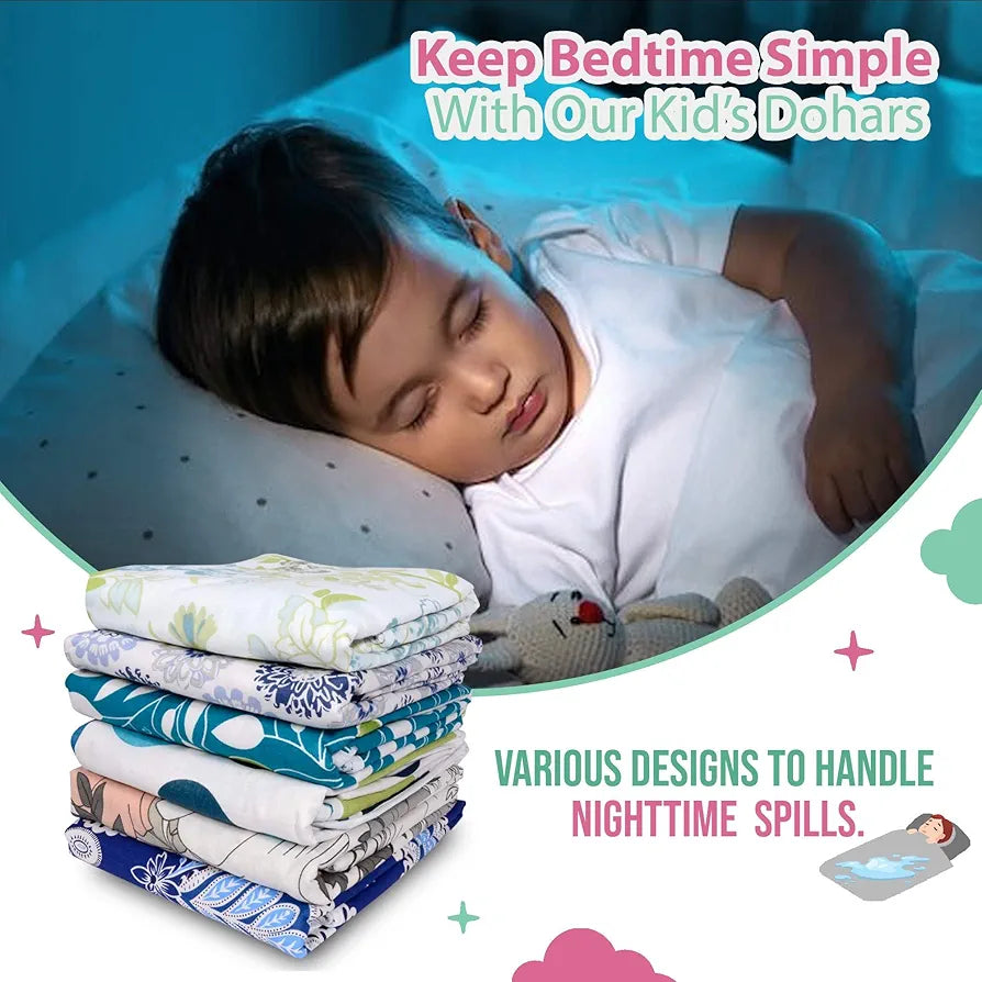 Divine Casa Floret 100% Cotton Single Kids Dohar 120 GSM Soft & Lightweight Throw Blanket Colour Rose Pink