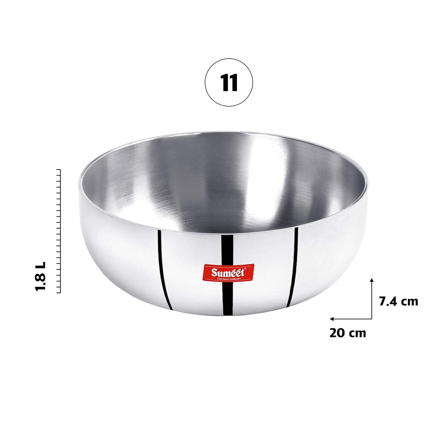 Sumeet 3mm Induction Bottom Aluminium Tasra (1.8Ltr 20cm)