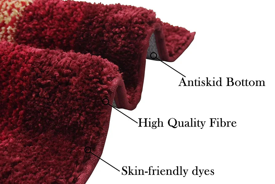 Luxe Home Super Soft Microfiber Bathroom Mat Non-Slip Bath Mat Colour Lava (Pack of 2)