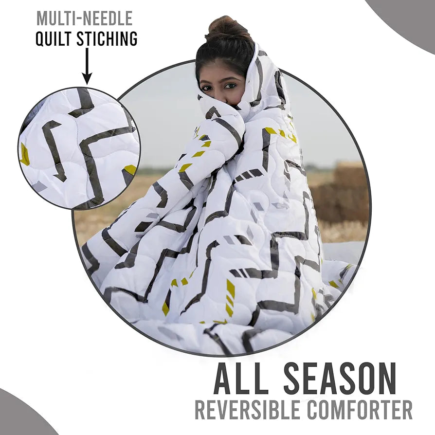 Divine Casa 120 GSM Microfiber Single Bed Comforter Soft & Lightweight Reversible AC Blanket Colour Slate