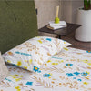Urban Space Serene Cotton Floral Bedsheet For Double Bed 2 Pillow Covers (Colour France Blue)
