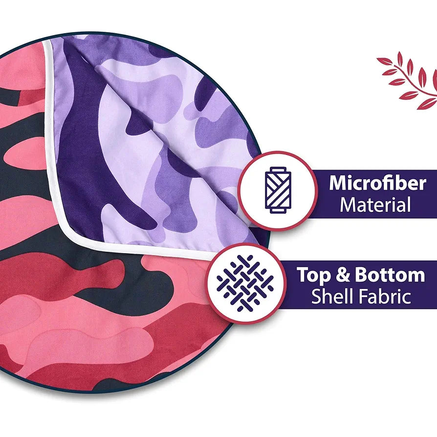 Divine Casa 120 GSM Microfiber Single Dohar Soft & Lightweight Throw Blanket Camouflage Pattern Wild Orchid