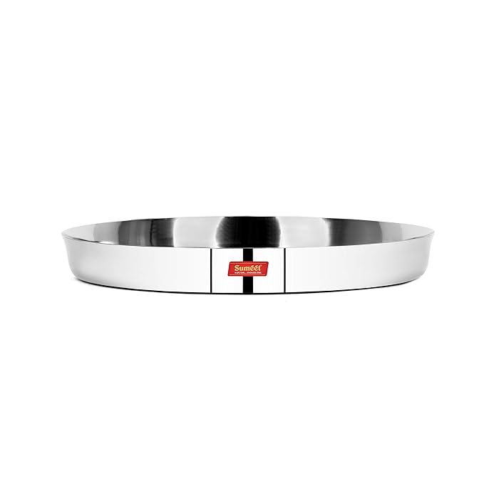 Sumeet 22 Gauge Stainless Steel Traditional Dinner Plate/Thali 28.5Cm - 1 Pc